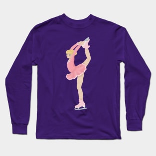 Pink figure skater biellmann spin Long Sleeve T-Shirt